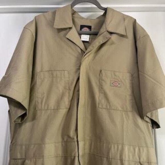 DICKIES Coveralls Khaki Men's XL Regular Work Wear Short Sleeves Utility - Picture 3 of 15